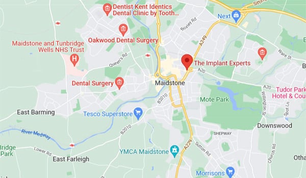 Map location of The Implant Experts in Maidstone, Kent
